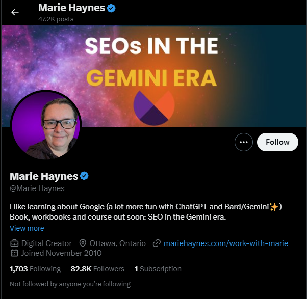 Marie Haynes influencer de SEO